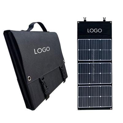 แผงเซลล์แสงอาทิตย์แบบพับได้ Monocrystalline Silicon สีดำและสีขาว 60W