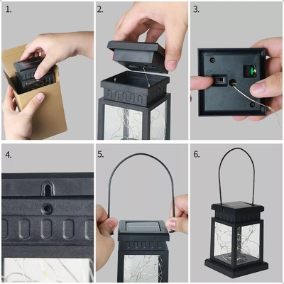 โคมไฟแขวนโคมไฟดอกไม้กันน้ำตกแต่งกลางแจ้ง Garland Fairy Solar Garden Courtyard Palace Lights