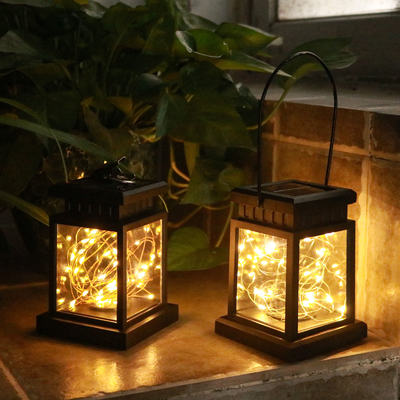 โคมไฟแขวนโคมไฟดอกไม้กันน้ำตกแต่งกลางแจ้ง Garland Fairy Solar Garden Courtyard Palace Lights