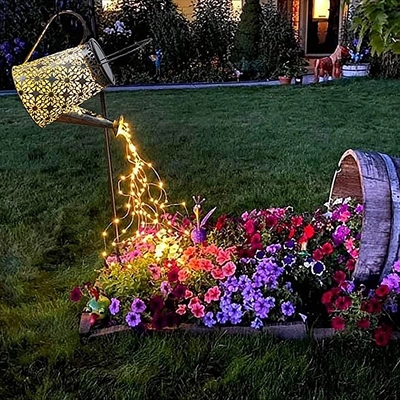 2700K Solar Kettle Light Hollow สวน ภูมิทัศน์เส้นทางแสงสตริง
