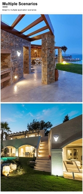 มุมกว้างขนาดใหญ่ 42led โคมไฟติดผนัง LED พลังงานแสงอาทิตย์ 2700K สำหรับ Garden Courtyard