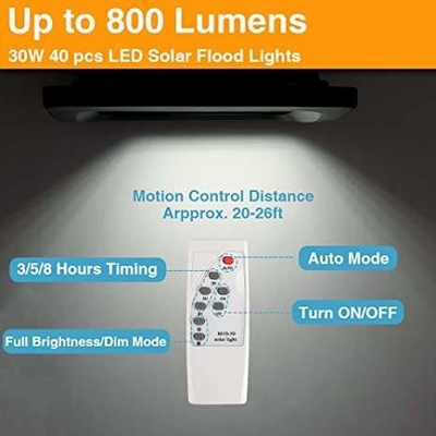 ไฟ LED กลางแจ้ง 40w โรงรถช่องไฟถนนพลังงานแสงอาทิตย์พร้อมรีโมทคอนโทรล