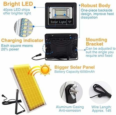 ไฟ LED กลางแจ้ง 40w โรงรถช่องไฟถนนพลังงานแสงอาทิตย์พร้อมรีโมทคอนโทรล