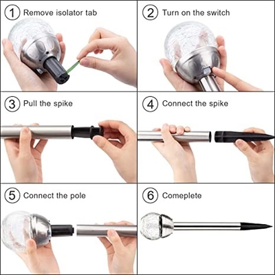 Anti Crack Glass Ball ไฟสวน LED พลังงานแสงอาทิตย์ Street Cricket Light 5V