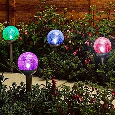 Anti Crack Glass Ball ไฟสวน LED พลังงานแสงอาทิตย์ Street Cricket Light 5V