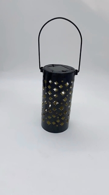 Iron Hollow Solar Lanterns สำหรับภายนอก Star Moon Retro Light Terrace Path Decoration IP66