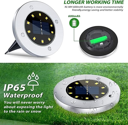 IP67 ไฟ LED สวนพลังงานแสงอาทิตย์ DC 6V 10 ไฟ LED พลังงานแสงอาทิตย์ใต้ดิน