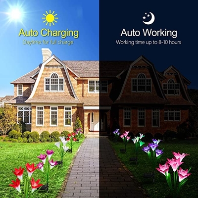 RoHS Outdoor Solar Courtyard Light Waterproof Lily Lawn / ไฟตกแต่งงานแต่งงาน 2700K