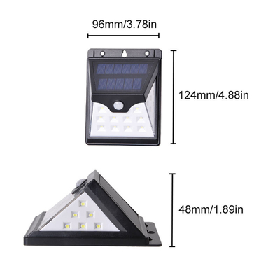 อินฟราเรด 22 Leds พลังงานแสงอาทิตย์ LED โคมไฟติดผนัง Motion Sensor IP65 180 °