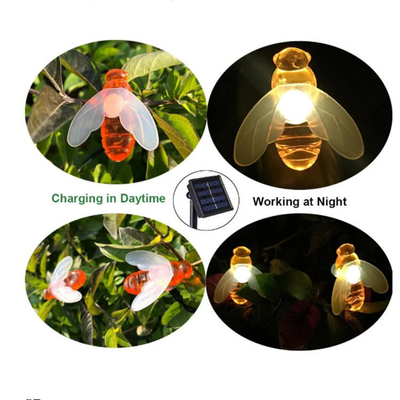 ไฟ LED เชือกพลังงานแสงอาทิตย์กลางแจ้ง Bee Solar Fairy Lights 5M/9M