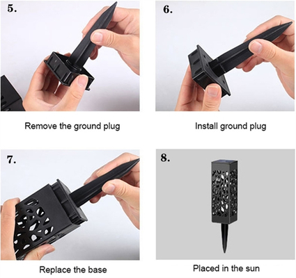 IP65 ไฟสวน LED พลังงานแสงอาทิตย์ตกแต่งทนทานสนามหญ้า Yard Hollow Path Light 1.2v 6000K