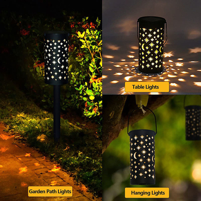 ไฟสวน LED พลังงานแสงอาทิตย์ตกแต่งกันน้ำ Star Moon Hollow Light 6000K