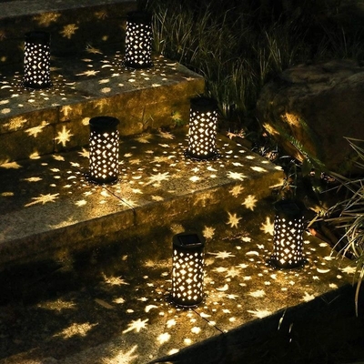ไฟสวน LED พลังงานแสงอาทิตย์ตกแต่งกันน้ำ Star Moon Hollow Light 6000K