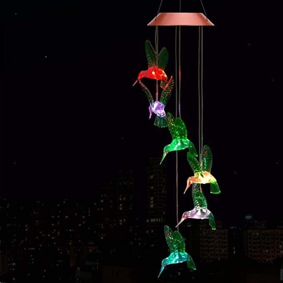 ไฟ LED หลากสี RGB Solar Gift Light Hummingbird Wind Chimes ตกแต่งวันหยุด