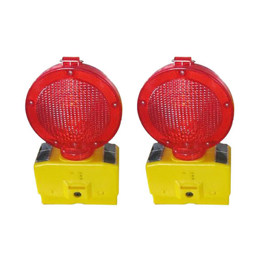 CE RoHS ไฟเตือนการจราจรพลังงานแสงอาทิตย์ LED กระพริบไฟทำความร้อนรับประกัน 1 ปี