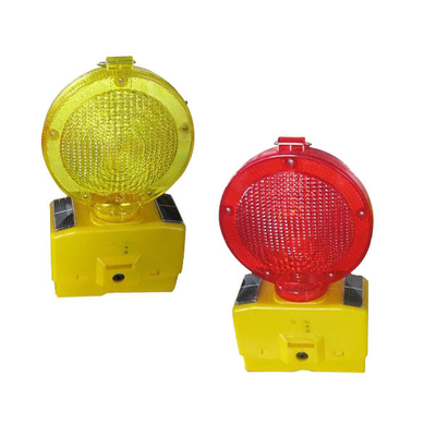 คำเตือนความปลอดภัยไฟสัญญาณไฟจราจร Led พลังงานแสงอาทิตย์ไฟสัญญาณการก่อสร้าง 4V0.3w Solarpanel