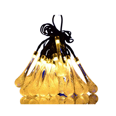 ไฟ LED เชือกพลังงานแสงอาทิตย์หลายสี LED Water Drop Fairy Light 4.5V 24lm / w WX-SDD-003