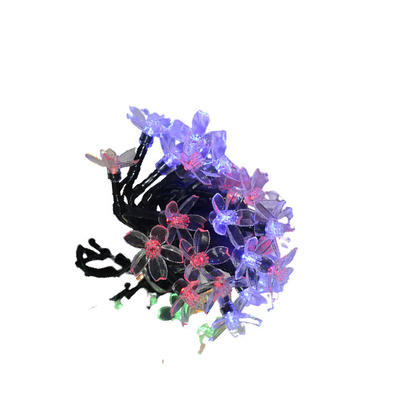 ไฟสตริง LED พลังงานแสงอาทิตย์แบบเปลี่ยนได้ ไฟตกแต่งวันหยุด Peach Blossom