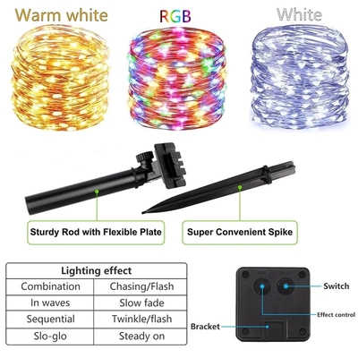 ไฟสวน LED พลังงานแสงอาทิตย์สไตล์โมเดิร์น IP65 ไฟพู่ห้อยกลางแจ้งกันน้ำ