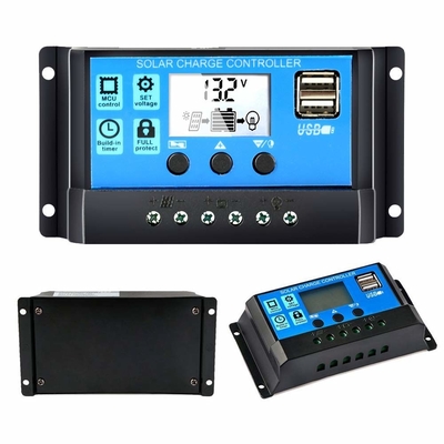 จอแสดงผล LCD ตัวควบคุมพลังงานแสงอาทิตย์ 12V / 24V 60A 50A 40A 30A 20A 10A PWM USB 5V