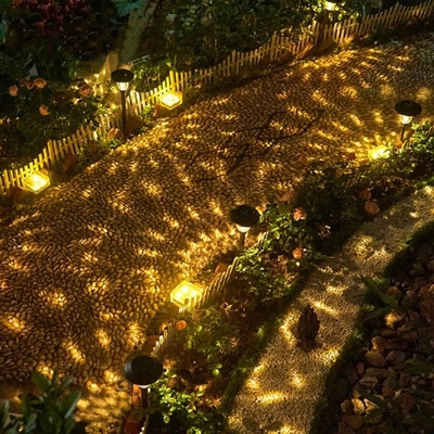 ทางเดินลานกลางแจ้งไฟสวน LED พลังงานแสงอาทิตย์ตกแต่งกันน้ำ